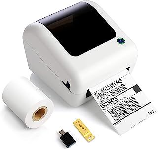 JADENS Bluetooth Shipping Label Printer, Thermal Label Printer for Address Postage Small Business, 4x6 Label Maker Machine for iPhone & Andriod, Compatible with Hermes, Royal Mail, EBay, Amazon, Etsy
