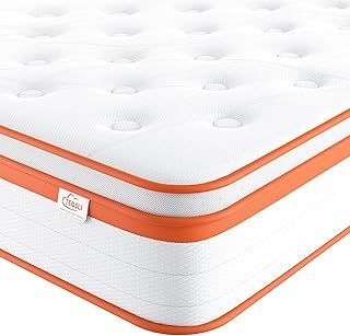 TeQsli Single Mattress 3FT, 10 Inch Gel Memory Foam 7 Zone Orthopedic Single Mattress Pocket Sprungs Wave Foam Hybrid - Medium Firm Motion - Isolation 90x190x25 cm