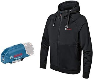 Bosch Professional Heated Hoodie GHH 12+18V XA (inc. USB Charging Adapter GAA 12V-21, excluding Battery) – Size L