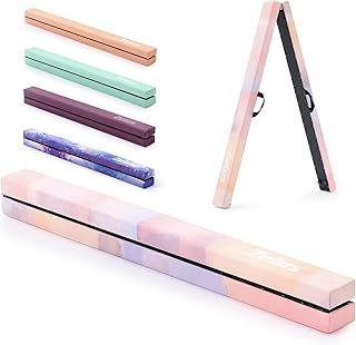 ZELUS 7 ft. 210cm Foldable Gymnastics Balance Beam, with Carry Handles Anti-Slip Base, for Gym Training Fitness Children Adults