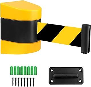 Retractable Barrier, 10m Magnetic Barrier Tape, Black and Yellow Cordon, Crowd Control Safety Barrier, Cordon Barrier for School, Airports, Hotel, Playground