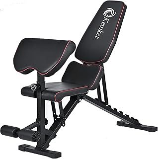 Kemket Adjustable Weight Bench for Full Body Workout, Foldable Flat/Incline/Decline Home Gym Exercise sit up Bench