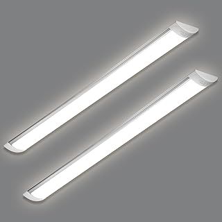 5FT LED Batten Light, 50W Low Profile Wall Ceiling Surface Mounted Fitting, IP20 Slim Wide Tube Lighting for Office/Home/Shop/Workshop/Warehouse, Neutral White 4000K,2 Pack