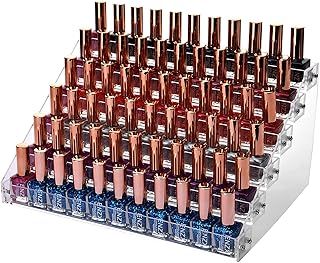 YOPAY 6 Tier Nail Polish Organizer, 66 Bottles Acrylic Nail Polish Ink Rack, Essential Oil Stand Holder Display Stand Holds, Clear Makeup Organizer, Easy Assemble