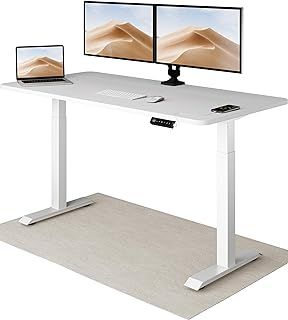 Height Adjustable Desk 160 x 80 cm - Fast Dual Motor Sit Stand desk - Very Stable Electric Standing Desk - One-Piece Tabletop Stand Up Desk- Touchscreen controller Standing Desk