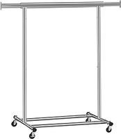 SONGMICS Clothes Rack on Wheels, Heavy Duty Clothes Rail, with Extendable Hanging Rail, 100 kg Load Capacity, Easy Assembly, Portable, Silver HSR13S