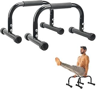 KingMile Parallettes Bars, Push Up Bars Strength Training For Handstands, Full Planche & Dips, Calisthenic, [16.6x10x10in] Push Up Stands Handle for Floor Workouts Calisthenics Equipment