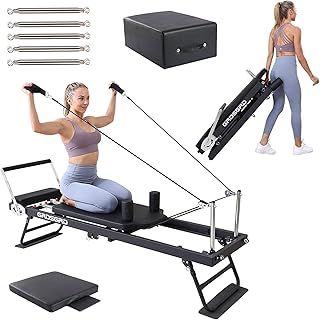 GRDSGRD Foldable Reformer Pilates Machine Compact Pilates Reformer Machine Equipment for Home Gym