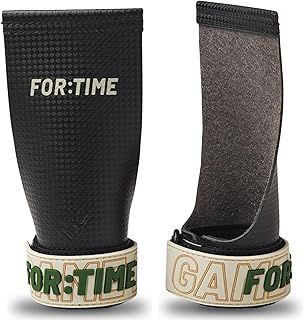 For Time Fitness Hand Grips for CrossFit Grips, Pull Up Grips, Ultra Sticky Carbon Fibre Gym Grips with Wrist Support - Gymnastics Bar Grips and Gym Hand Grips for Workouts - Gym Gloves for Pull Ups