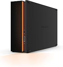 Seagate FireCuda Gaming Hub 8TB, External Hard Drive, USB 3.2, Customisable RGB LED lighting, Dual forward-facing USB, for Desktop PC, Data Rescue Services (STKK8000400)