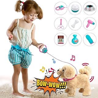 Walking Dog Toys for Kids, Interactive Electronic Pets Dog with Walking Talking Barking Repeating Singing on Lead, Realistic Robot Puppy Dog Toy Present Gifts for 2 3 4 5 Years Old Girls Boys Kids