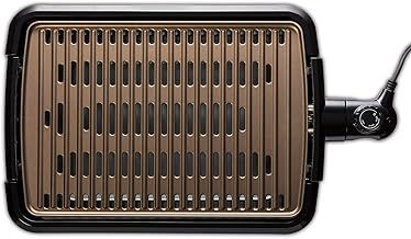 George Foreman Large Smokeless Electric Grill [Non stick, Healthy, Griddle, Toastie, Hot plate, Panini, BBQ, Energy saving, Dishwasher Safe Plates & Drip tray, Variable heat, 1.2m cord] 1600W 25850
