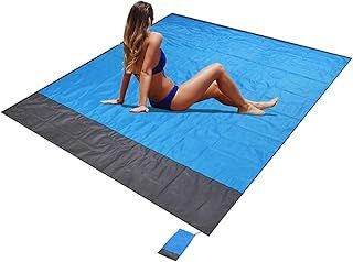 Beach Blanket, Picnic Blanket, Sand Free Beach Mat Waterproof Lightweight 79 x 83Inch Foldable Portable Pocket Blanket Oversize Picnic Blanket Camping Mat for Outdoor Garden Park Grass Travel Hiking