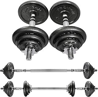 PROIRON 20kg/30kg Adjustable Dumbbells Weights set for Men Women, Cast Iron Dumbell Barbells set, Strength Training Equipment Home Gym Fitness, Hand Weights, Free Weights Bar Bell for Weight Lifting