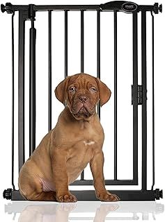 Bettacare Auto Close Pet Gate, 61cm - 66.5cm, Matt Black, Extra Narrow, Narrow Pressure Fit Stair Gate for Dog & Puppy, Safety Barrier for Narrow Doors Hallways and Spaces, Easy Installation