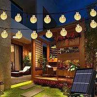 Useber Solar Garden Lights - 24Ft 50 LED Crystal Globe Fairy Lights for Home, Garden, Party, Camping, Christmas, Festival (Warm White)