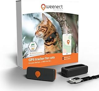 Weenect Cat XS - NEW GPS Tracker for Cats | Real-time Mini GPS Tracker for Cats | Smallest model on the market | Operates with a subscription | Collar included