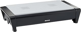 Brabantia 477140 Food Warmer, 2 Burner - Matt Black with Grey Grill, 40 x 20 x 10 cm