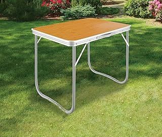 Camping Table Portable Picnic Table Aluminium Folding Table Indoor Outdoor Table Heavy Duty Garden Trestle Set for BBQ Picnic Party, Load Capacity 15KG (Orange)