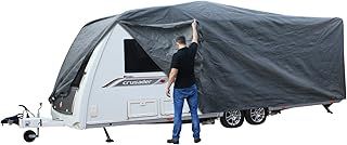 Grey 12-14FT Heavy Duty Deluxe Breathable Waterproof Caravan Cover