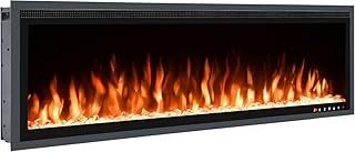 Firebox Panoramic 50-50"/127cm Slim Frame Recessed Media Wall Inset Electric Fireplace with Multi Flame Colours 1400W/1600W (50")