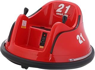 Kids Bumper Car, 360-Degree Rotation Spin Children's Waltzer Cars with Dual Joystick, Remote Control, Colorful Flashing Lights and Music, Battery Powered Ride on Toy for Boys Girls (Red)