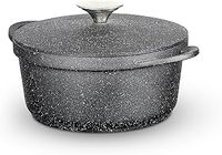 Tower T900194 Precision Casserole Dish with Aluminium Lid, Lightweight Cast Aluminium, 20cm, Black