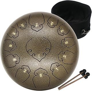 12 Inches 30cm Steel Tongue Drum C Key 13 Notes Percussion Instrument Hand Pan Drum with Drum Mallets/Carry Bag(Coffee)