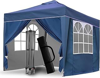 Pop Up Gazebo, Pop Up Tent with Weights, Fully Waterproof, All Weather Gazebo ideal for Outdoor Party Camping (3x3m,Blue)