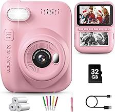 GREENKINDER Kids Instant Camera, 3.0'' Screen, 1080P Digital Camera with 32GB Card & 3 Rolls Paper, Gift for Girls Age 3-12, Pink