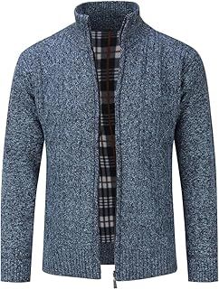 MATINEE Mens Fleece Thermal Fleece Lined Sweater Cardigans