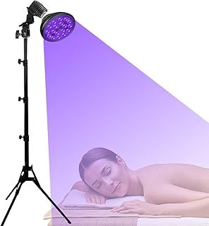 Face Tanning Lamp, 54W Tanning Lamp with Eye Mask and Tripod, E27 Lamp Holder 18 Lamp Beads, Adjustable Height 38.5"-78.7", 180° Rotatable, Self Tanning Sun Lamp for Home, Beauty, Salon, Face and Body