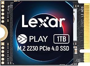 Lexar PLAY 2230 PCIe 4.0 Internal SSD 1TB, M.2 2230 PCIe Gen4x4 SSD, Up to 5200MB/s Read, 4700MB/s Write, Internal Solid State Drive Compatible with Steam Deck, ASUS ROG Ally (LNMPLAY001T-RNNNG)