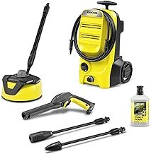 Kärcher K 4 Classic Home Pressure Washer, Pressure: max. 130 bar, Flow Rate: 420 l/h, Area: 30 m²/h, Water Filter, Weight: 4.6 kg, high-Pressure Gun, Dirt Blaster, Spray Lance, Home Kit
