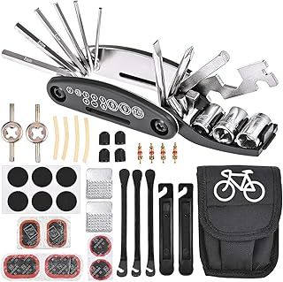 Nabance Bike Tool Kit Repair Kit Bicycle Multi Tool Tire Puncture Kits Patch Levers Tyre Spoons 16 in 1 Multifunction Tool Set with Bag for Mountain Bike Road Bikes