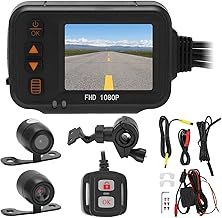 Motorcycle Dash Cam, 3" Screen Motorbike Camera Front and Rear Dual Lens, Waterproof Motorcycle Video Driving Recorder Camera Sports Action Camera for Off Road