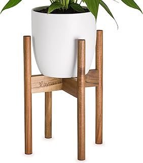 Ayria Adjustable Wooden Plant Stand – Fits 20-30cm Pots – Acacia Wood for Indoor & Outdoor Use