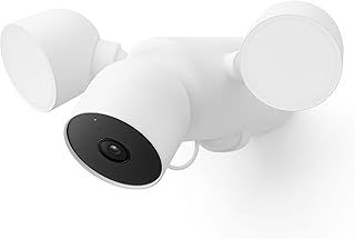 Google GM493 and G3AL9 Nest Cam with Floodlight (Outdoor, Wired) Security Camera - Smart Home WiFi Camera, Snow