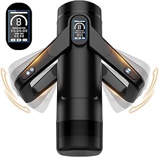 Automatic Male Masturbators Sex Toy, 9 Thrusting and Scrotal Vibrating for Adult Toys, Winged Handle and LCD Display Penis Stimulation Sex Toys for Men Masterbater, Male Sex Toys4mens UK Adult Games