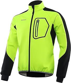 BERGRISAR Cycling Bike Jacket Mens Waterproof Thermal Windproof Breathable Winter Cycling Windbreaker with 4 Pockets BG011