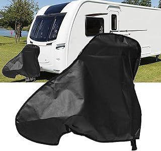 QXCFTW Caravan Hitch Cover, Black, Polyester, Universal Fit, Easy Installation, Convenient and Portable