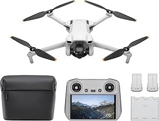 DJI Mini 3 Fly More Combo (DJI RC) – Lightweight 3x Mechanical Gimbal Mini Camera Drone with 4K HDR Video, 3 batteries for 114-min Flight Time, Vertical Shooting, 32800ft (10km) Video Transmission