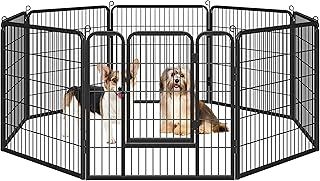 Dog Playpen Heavy Duty 8 Panel Pet Pen for Small Animals Extra Large Puppy Dog Pen Duck Cat Rabbit Fence for Indoor/Outdoor Black