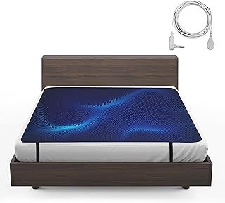 Earthing Mat UK, Grounding Mat for Bed, 10% Silver Fiber & 90% Soft Leather, Grounding Mattress Pad for Improved Sleep, Reduced Anxiety, Pain, Inflammation, Headache Relief (King (U.K. Standard))
