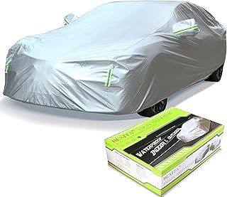 Car Covers Waterproof Outdoor Full Car Cover for All Weather Windproof Snowproof UV Protection Car Cover Fit for Saloon; Size S: MAX 177in/450cm
