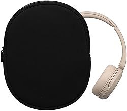 kwmobile Cover Compatible with Sony WH-CH520 / WH-CH510 / MDR-ZX110 Case - Neoprene Headset Cover - Pouch w/Zipper - Black