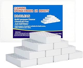 Magic Cleaning Sponges Eraser,2X Longer Lasting Extra Durable Melamine Sponge Foam Cleaning Pads for Kitchen Bathroom Wall Cleaner (3.93x2.36x0.79in,10 Pcs)