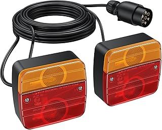 PROZOR Trailer Tail Light Kit A Pair of 12V Universal Trailer Waterproof Indicator Lighting Kit with 7.5m Cable and 7 Pin Connector for Truck Caravan Van