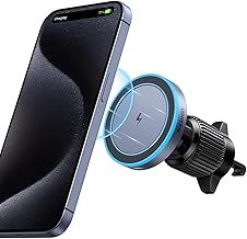 UGREEN Wireless Car Mount Charger 15W Wireless Car Charger Compatible with MagSafe Charging, Car Air Vent Magnetic Charger Compatible with iPhone 16/15/15 Plus/15 Pro/15 Pro Max/14/13/12