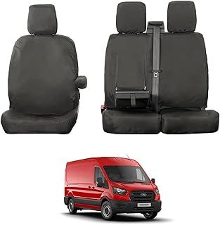 Tailored Seat Covers for Ford Transit (2014-) [4 Seater Rear Bench] Airbag Compatible, Heavy-Duty Work Seat Protection Accessories